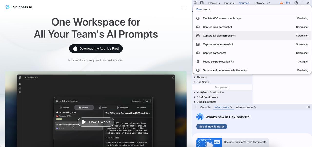 Как скриншот всей страницы в Chrome без расширений image preview